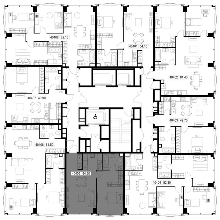 1-комнатная квартира, 54,6 м² — фото 2