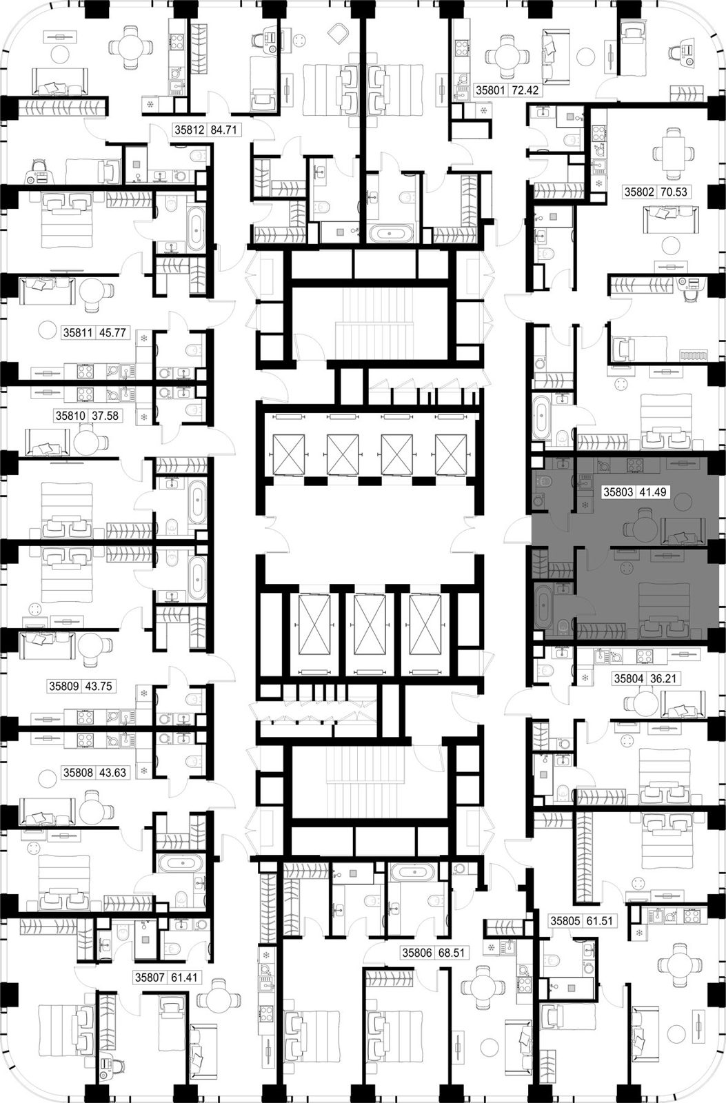1-комнатная квартира, 41,5 м² — фото 2