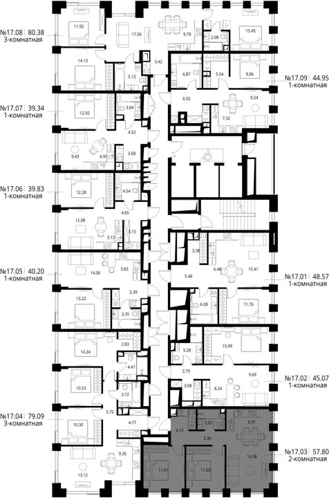 2-комнатная квартира, 57,8 м² — фото 2