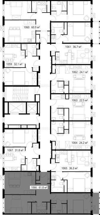2-комнатная квартира, 61,8 м² — фото 2