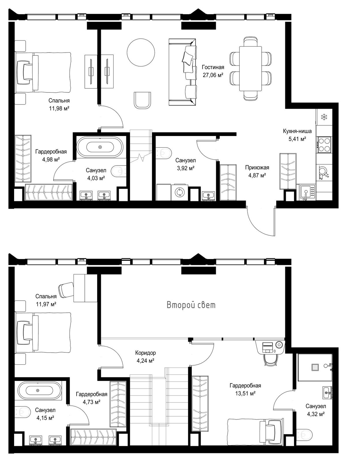 3-комнатная квартира, 130,8 м²