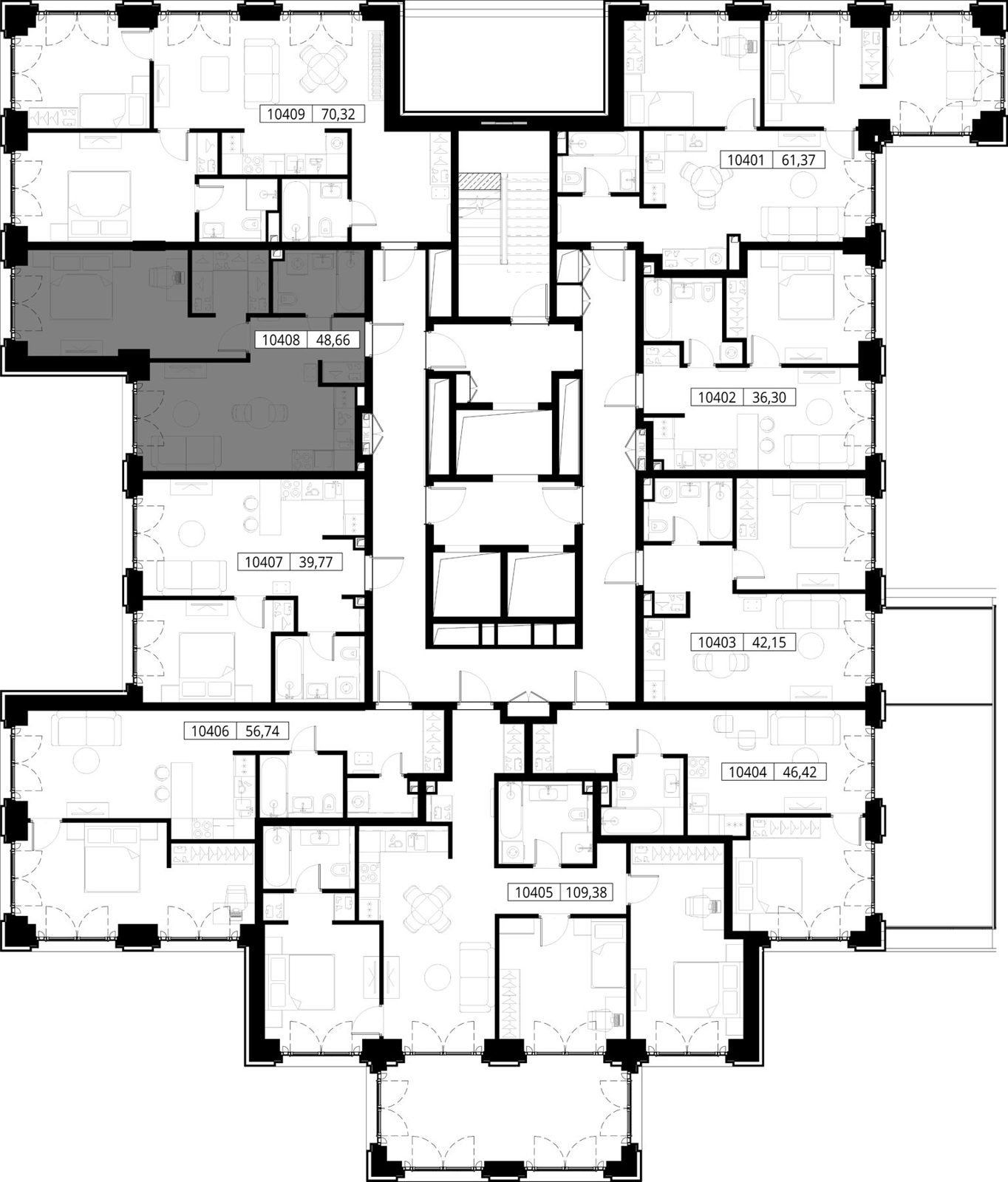 1-комнатная квартира, 48,7 м² — фото 2