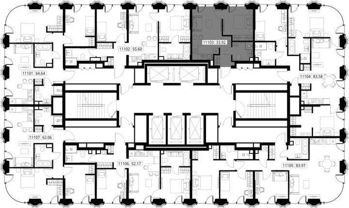 1-комнатная квартира, 33,9 м² — фото 2