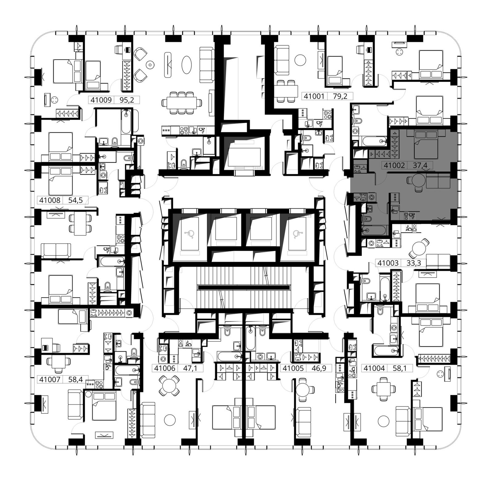 1-комнатная квартира, 37,4 м² — фото 2