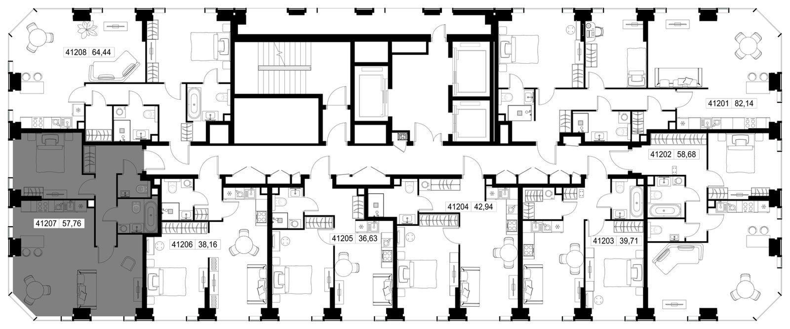 2-комнатная квартира, 57,8 м² — фото 3