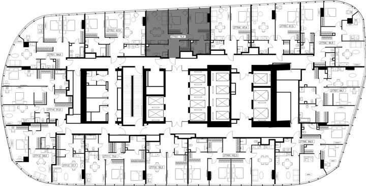2-комнатная квартира, 76,4 м² — фото 2