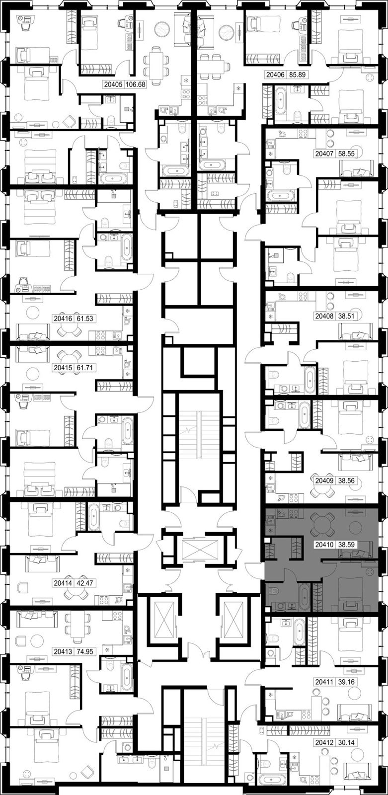1-комнатная квартира, 38,6 м² — фото 2