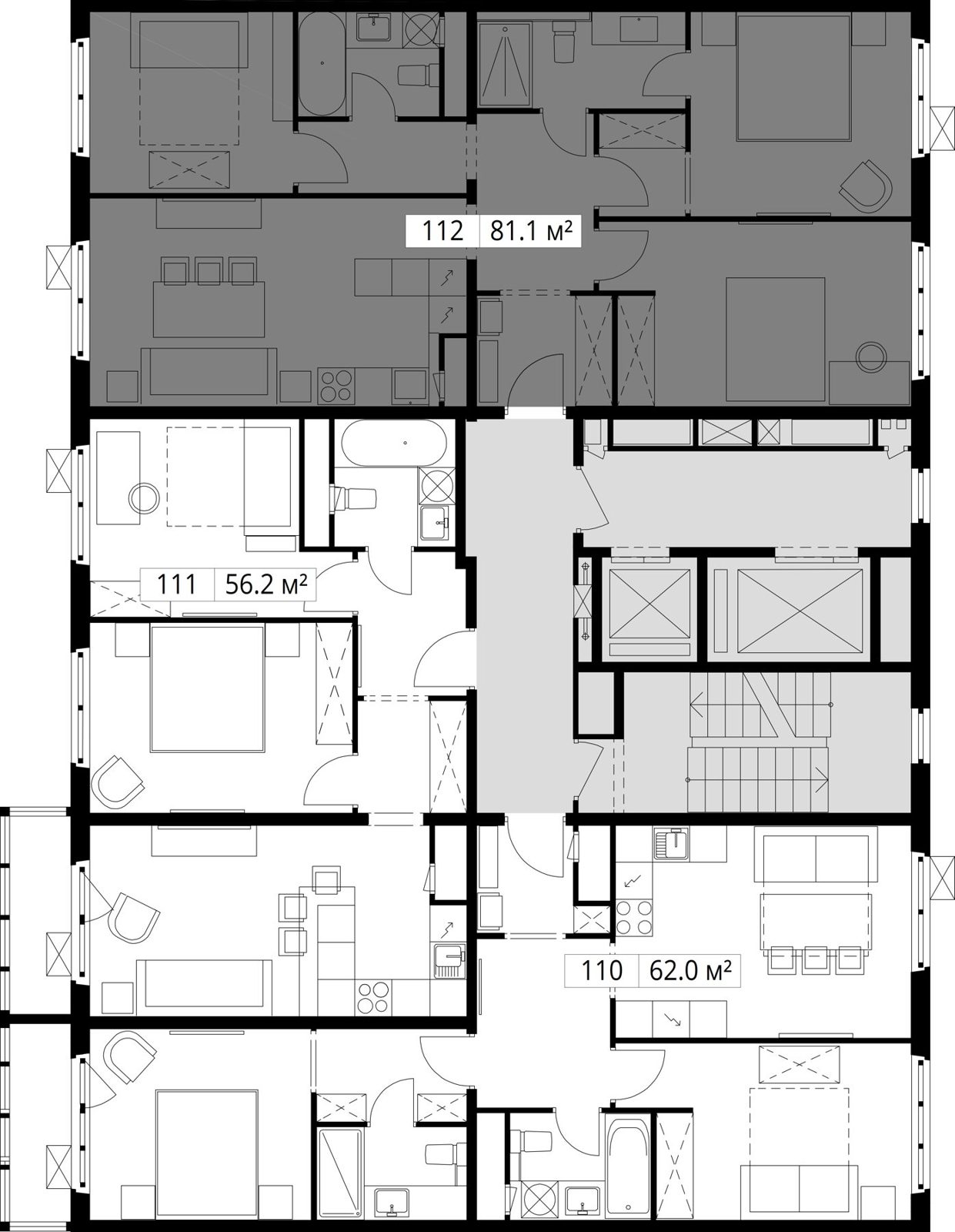 3-комнатная квартира, 81,1 м² — фото 2