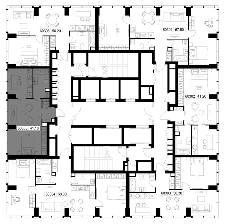 1-комнатная квартира, 41,1 м² — фото 2