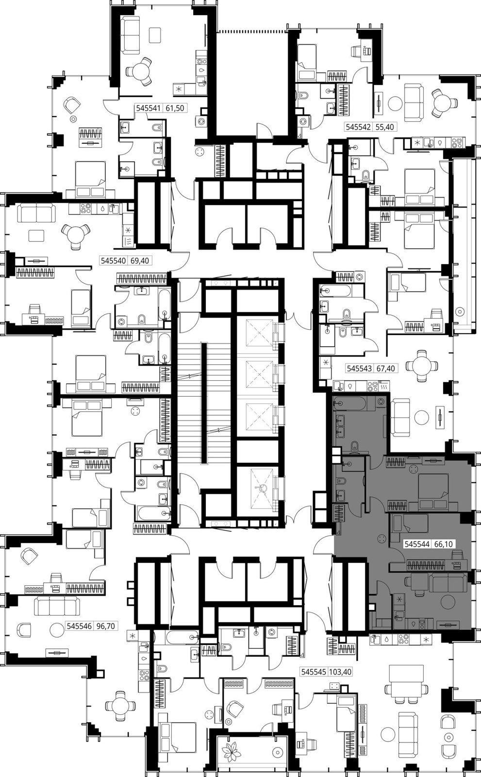 2-комнатная квартира, 66,1 м² — фото 2