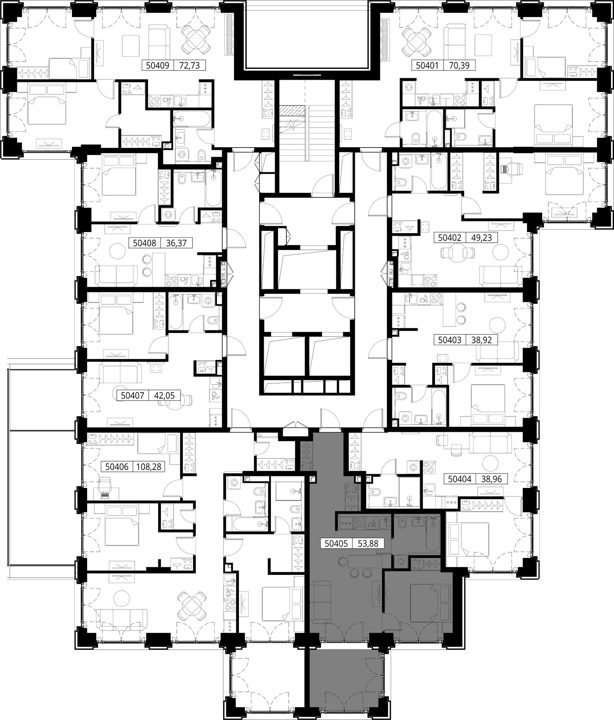 1-комнатная квартира, 53,9 м² — фото 2