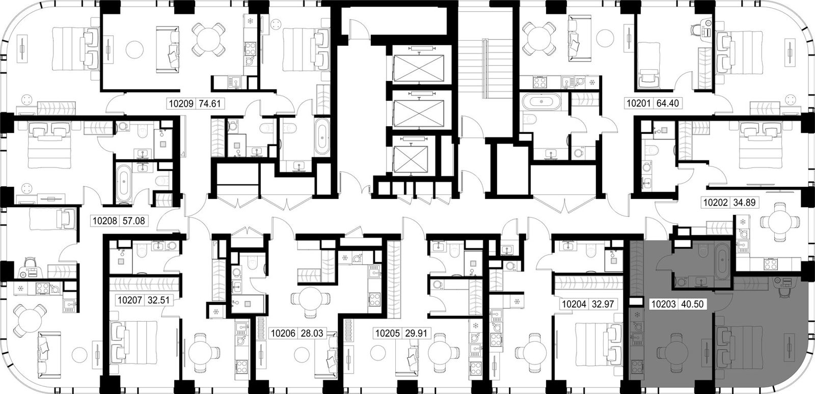 1-комнатная квартира, 40,5 м² — фото 2