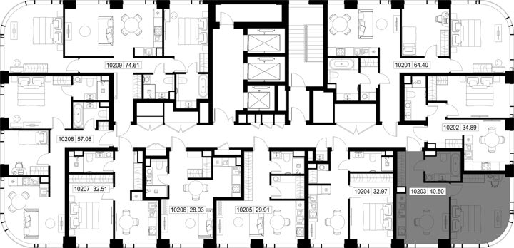 1-комнатная квартира, 40,5 м² — фото 2