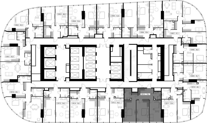 2-комнатная квартира, 79,2 м² — фото 2