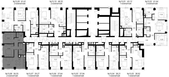 2-комнатная квартира, 56,5 м² — фото 2