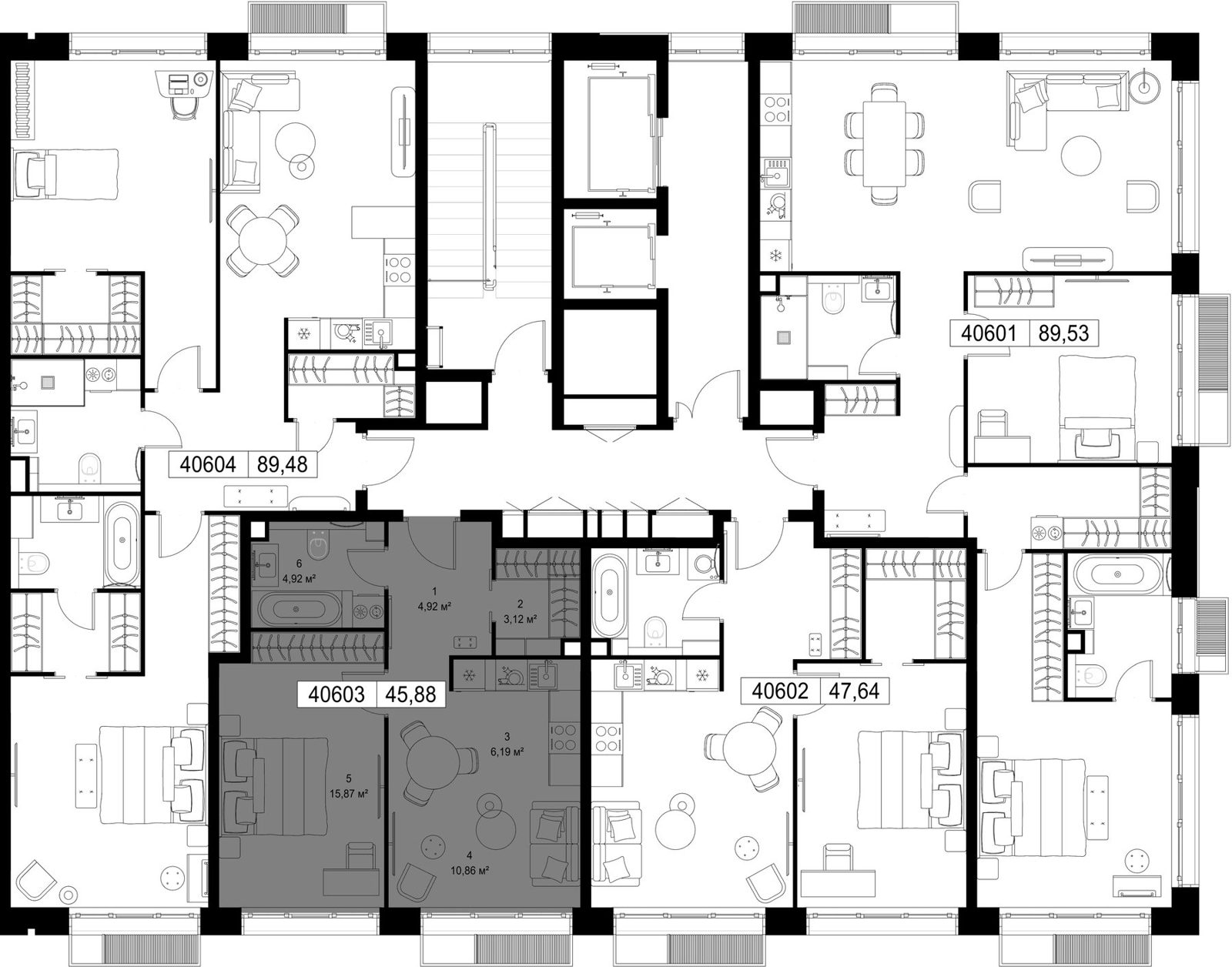 1-комнатная квартира, 45,9 м² — фото 3