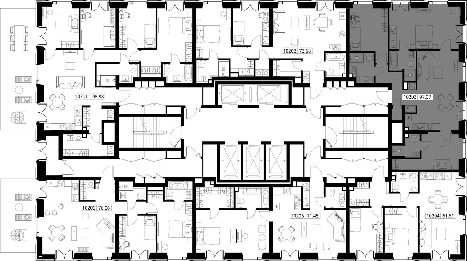 3-комнатная квартира, 97,1 м² — фото 2