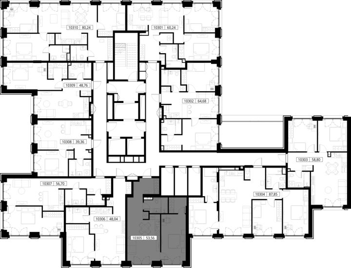 1-комнатная квартира, 53,6 м² — фото 2