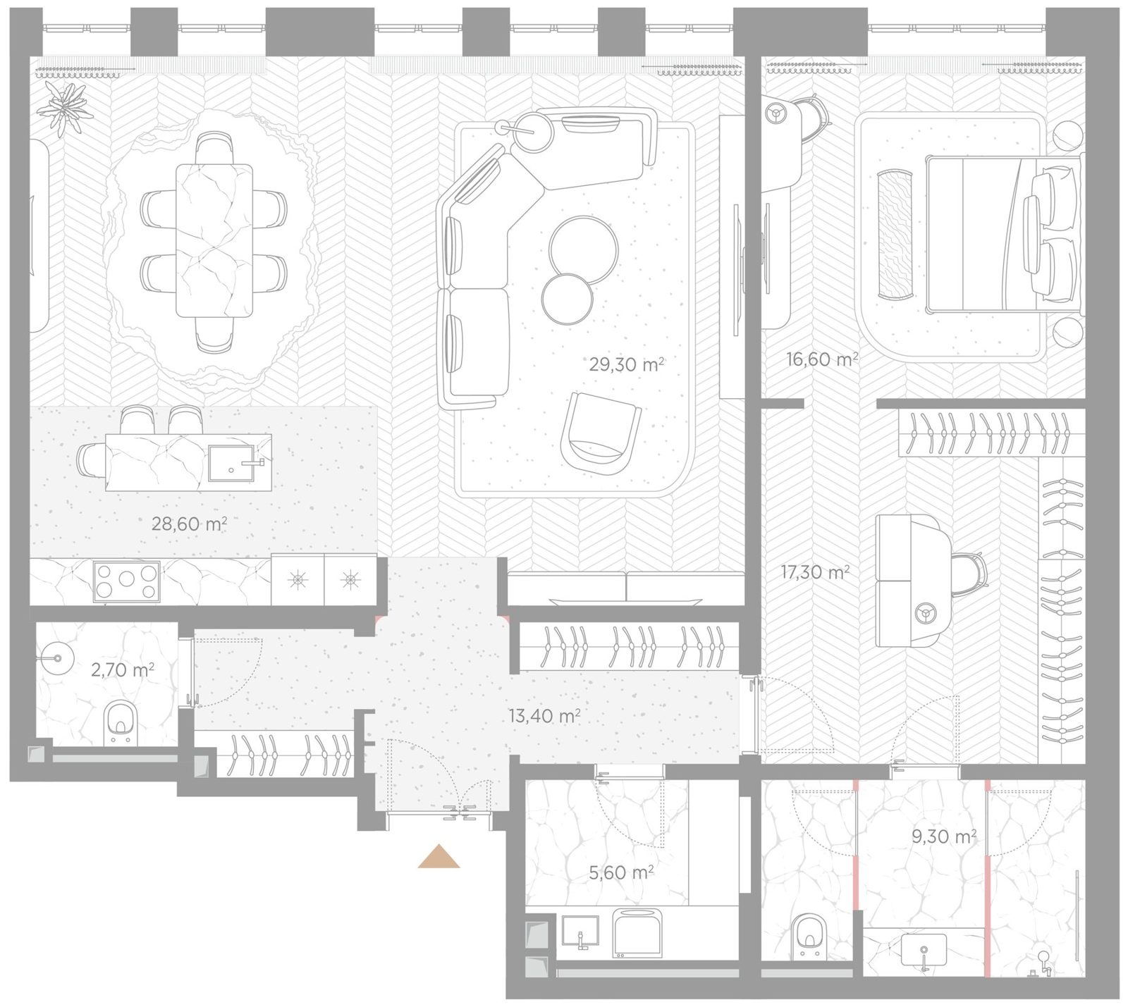 3-комнатная квартира, 122,8 м²
