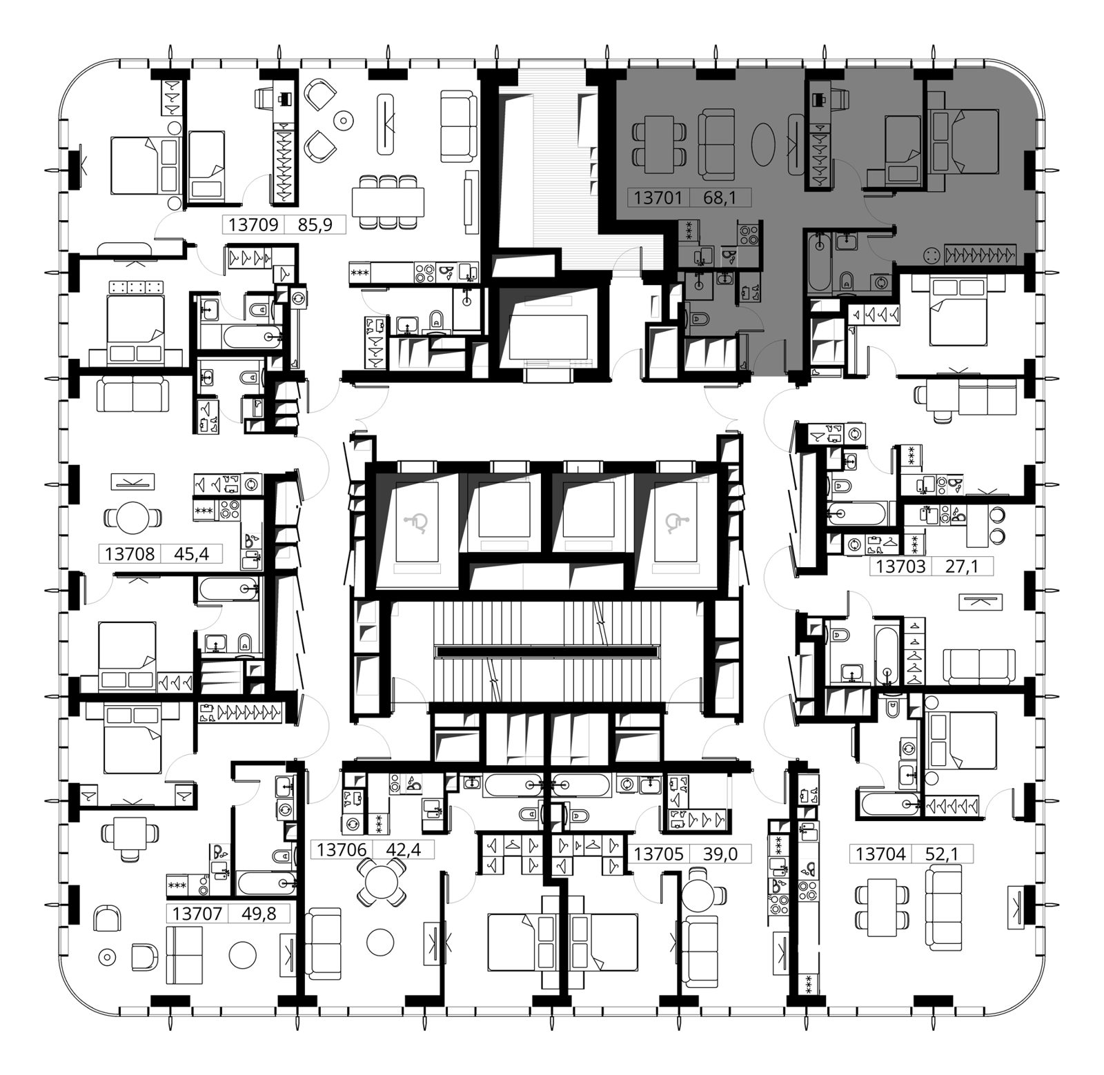 2-комнатная квартира, 68,1 м² — фото 2