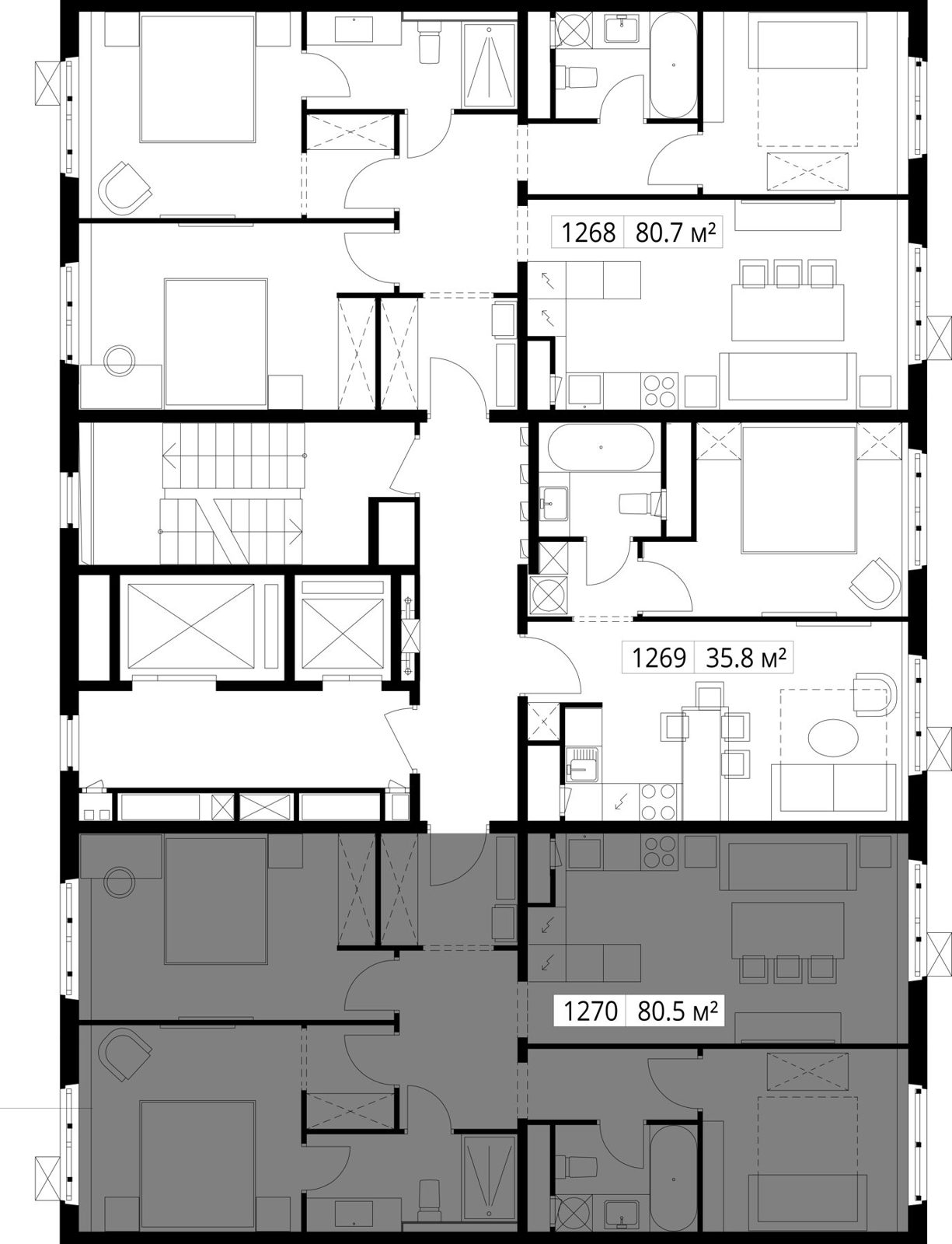 3-комнатная квартира, 80,5 м² — фото 2