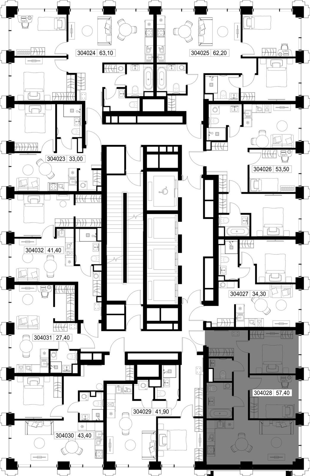 2-комнатная квартира, 57,4 м² — фото 2