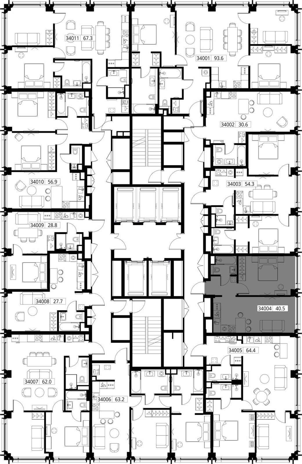 1-комнатная квартира, 40,5 м² — фото 2