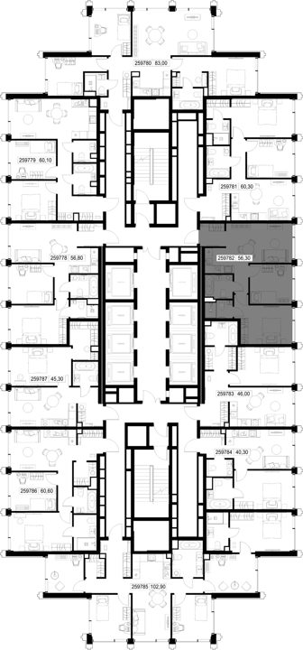 2-комнатная квартира, 56,3 м² — фото 2
