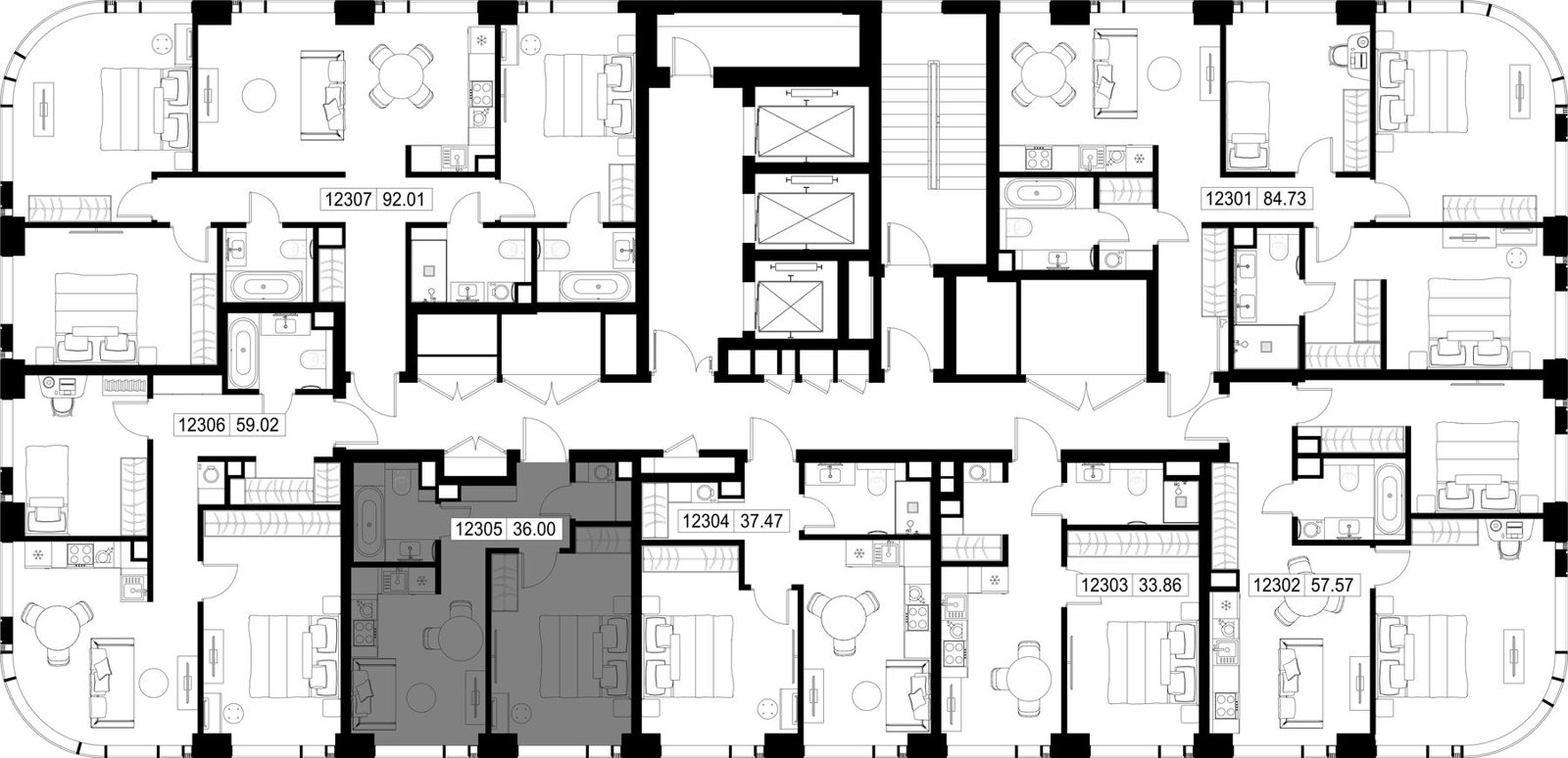 1-комнатная квартира, 36 м² — фото 2