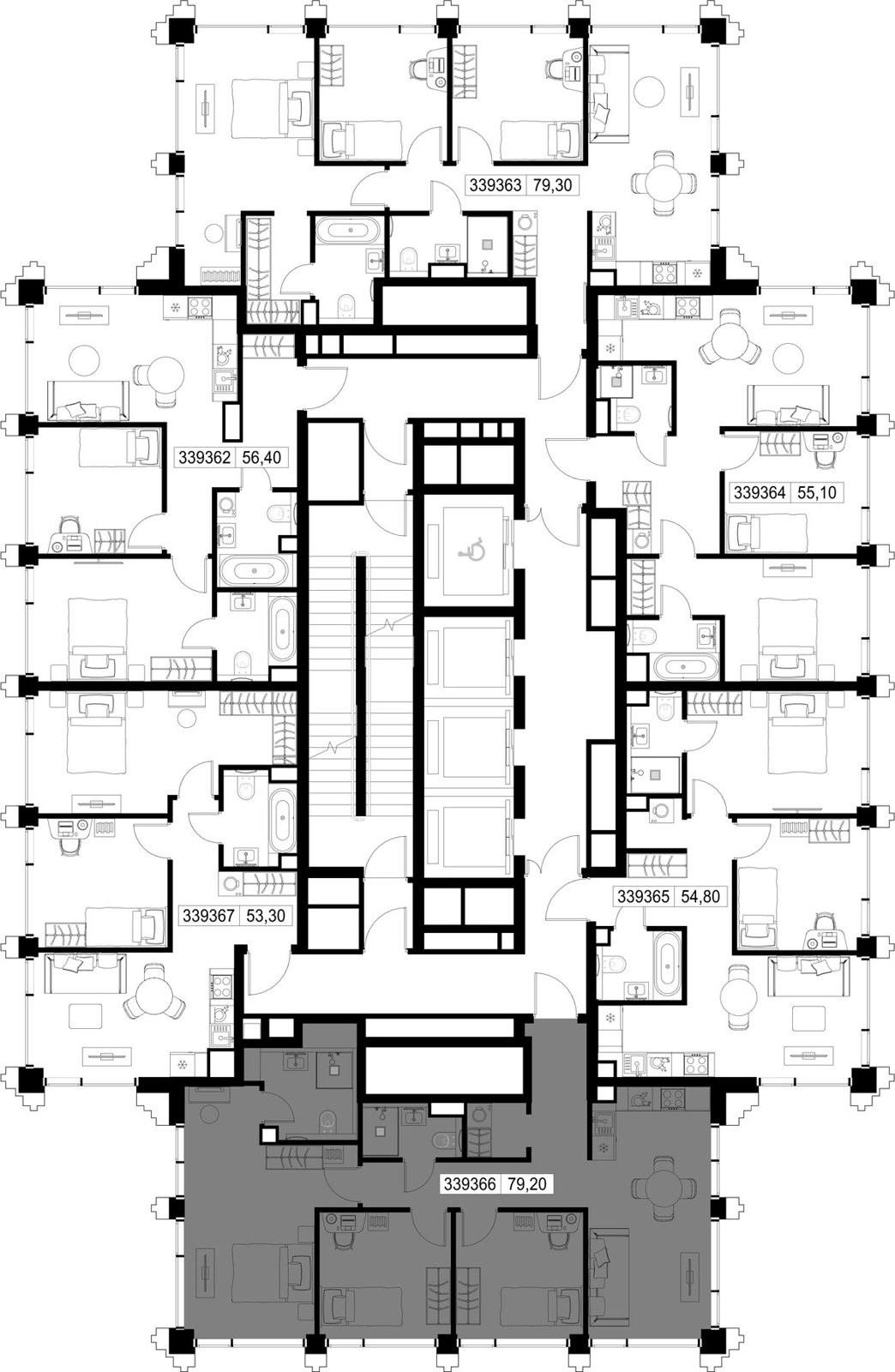 3-комнатная квартира, 79,2 м² — фото 2