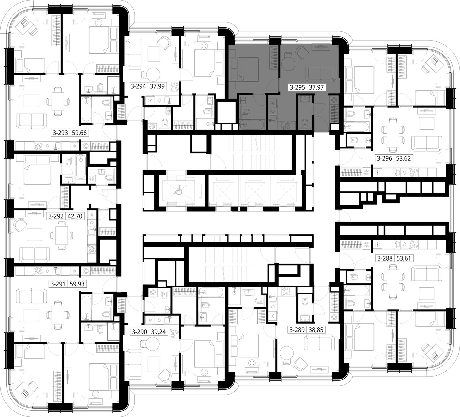 1-комнатная квартира, 38 м² — фото 2