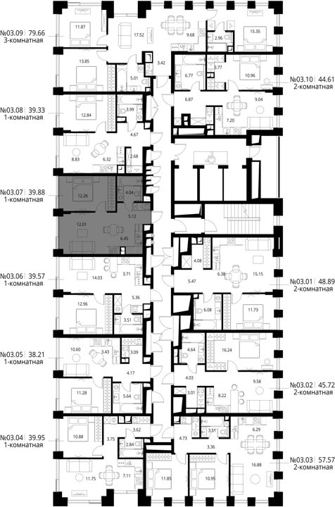 1-комнатная квартира, 39,9 м² — фото 2