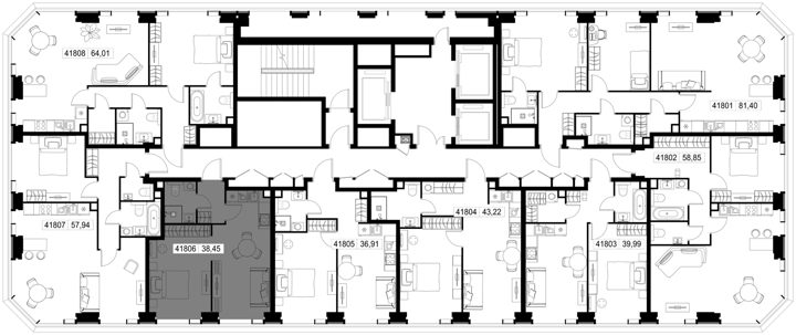 1-комнатная квартира, 38,5 м² — фото 3