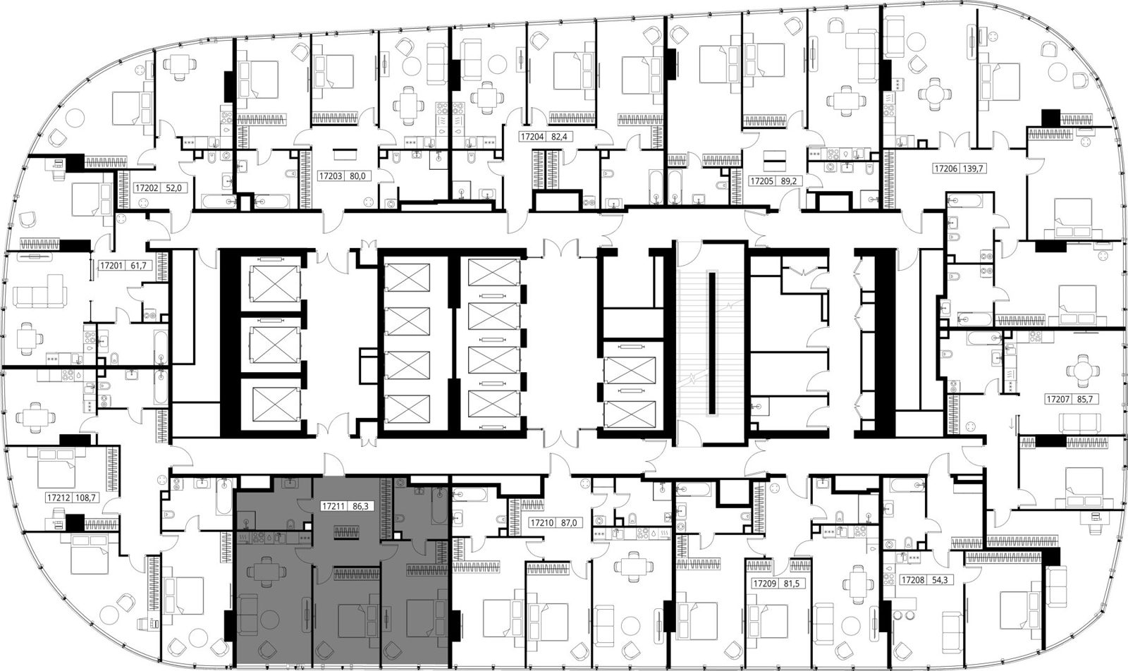 2-комнатная квартира, 86,3 м² — фото 2