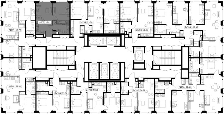 1-комнатная квартира, 37,8 м² — фото 2
