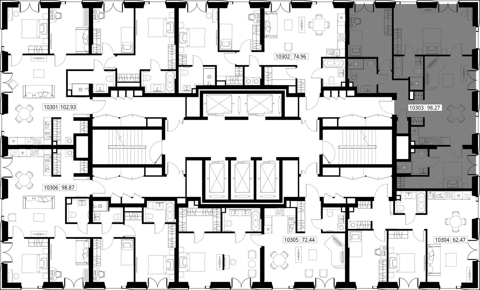 3-комнатная квартира, 98,3 м² — фото 2