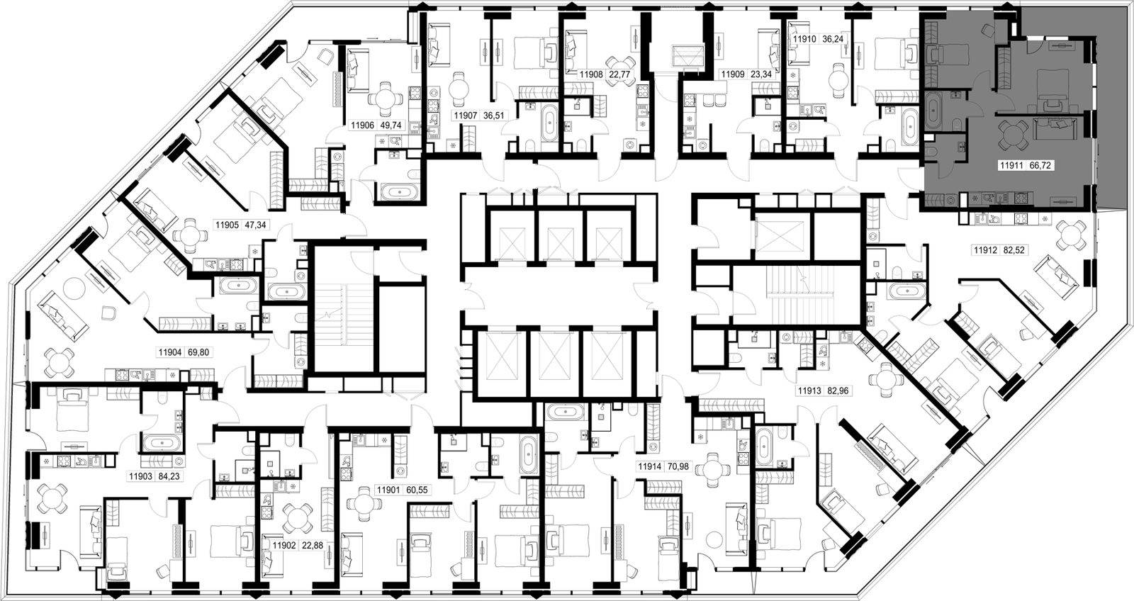 2-комнатная квартира, 66,7 м² — фото 3