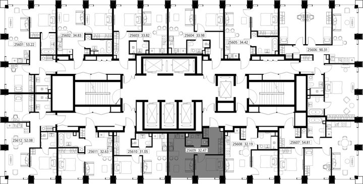 1-комнатная квартира, 32,5 м² — фото 2