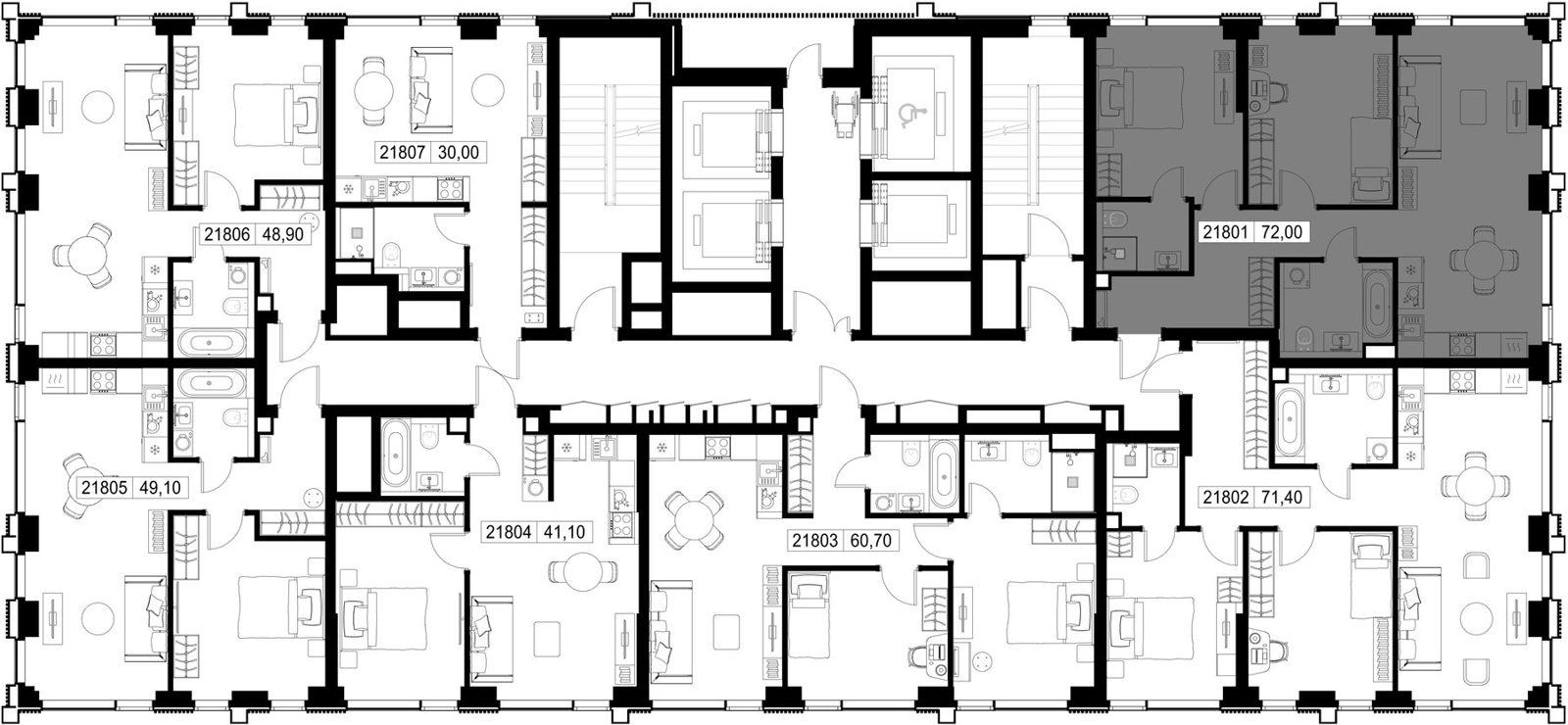 2-комнатная квартира, 72 м² — фото 2