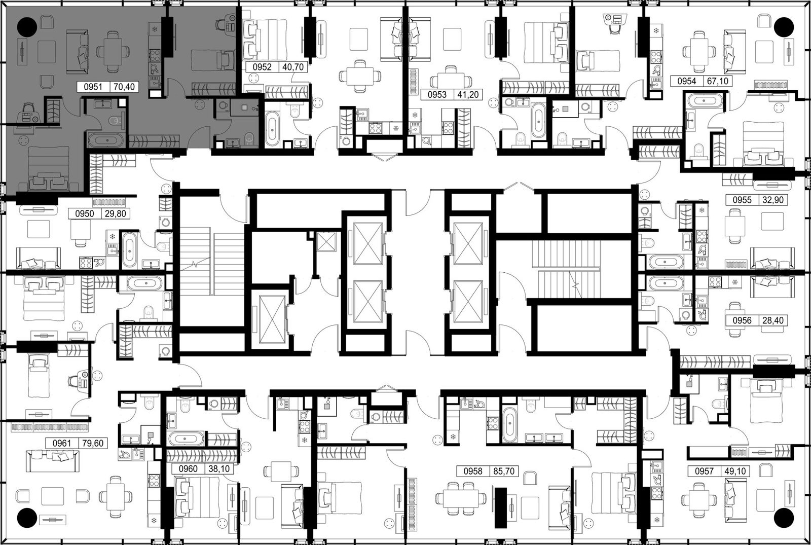 2-комнатная квартира, 70,4 м² — фото 2