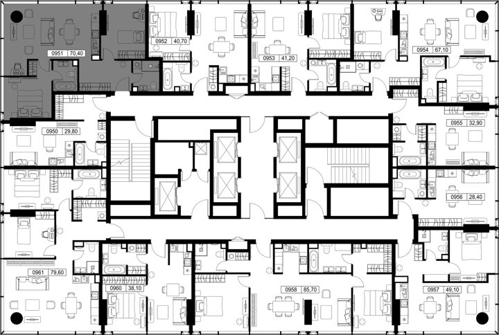 2-комнатная квартира, 70,4 м² — фото 2