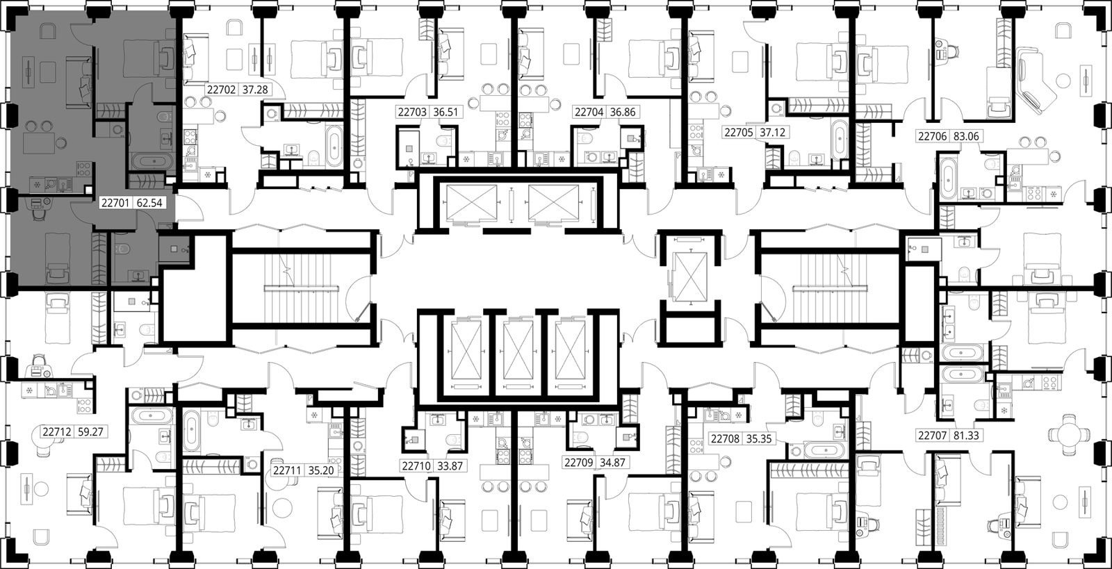 2-комнатная квартира, 62,5 м² — фото 2