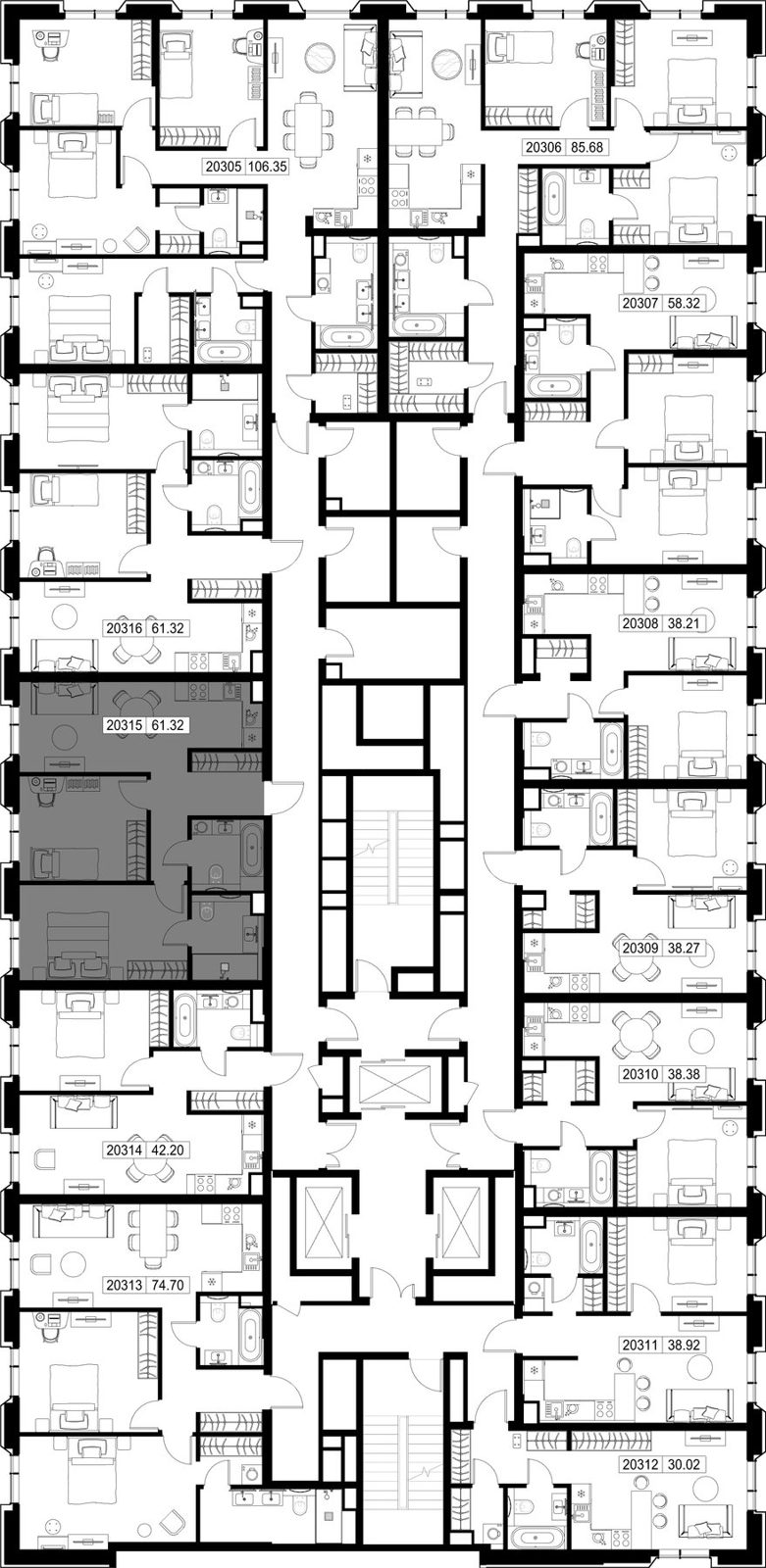 2-комнатная квартира, 61,3 м² — фото 2