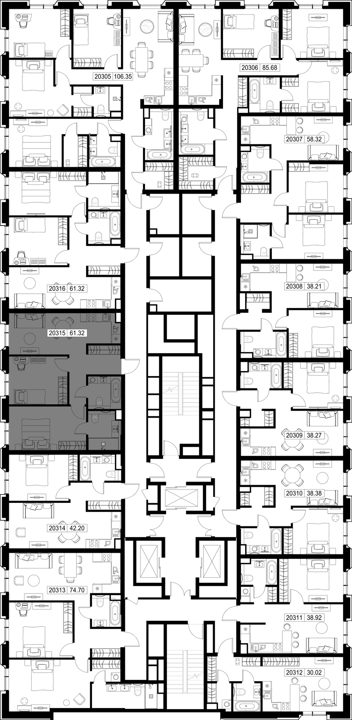 2-комнатная квартира, 61,3 м² — фото 2
