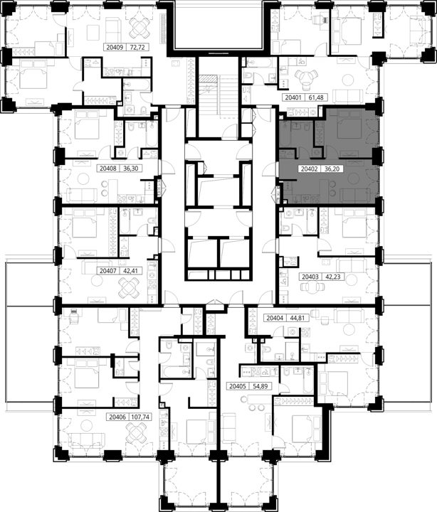 1-комнатная квартира, 36,2 м² — фото 2