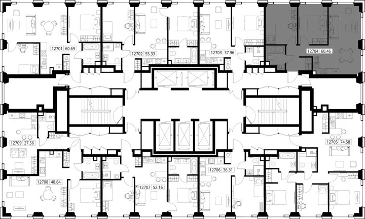2-комнатная квартира, 60,5 м² — фото 2