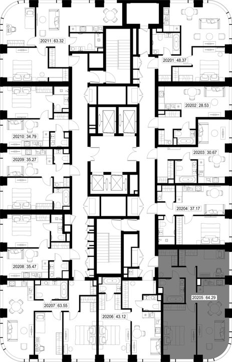 2-комнатная квартира, 64,3 м² — фото 2