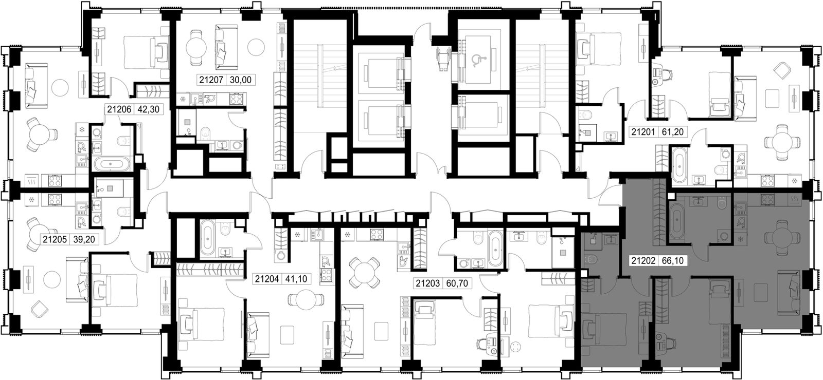 2-комнатная квартира, 66,1 м² — фото 2
