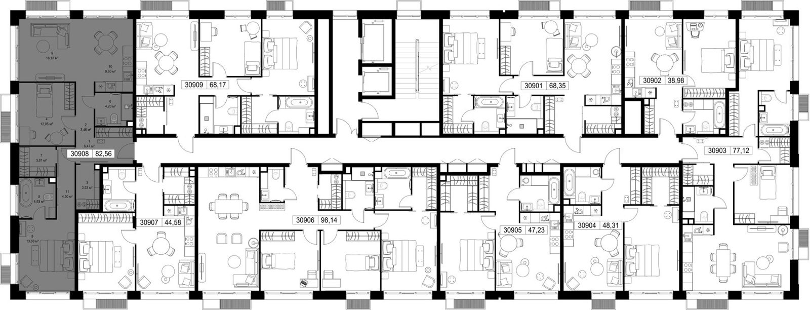 2-комнатная квартира, 82,6 м² — фото 3