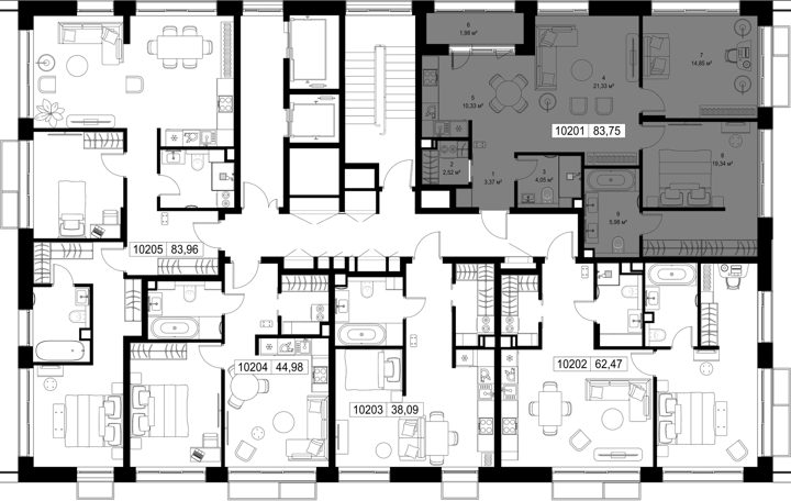 2-комнатная квартира, 83,8 м² — фото 2